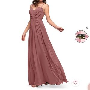 Azazie desert rose bridesmaid dress